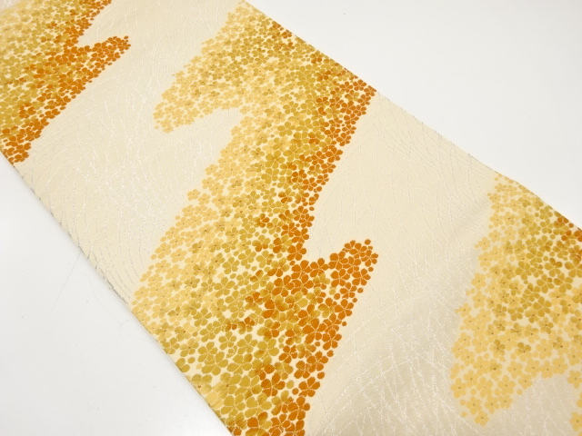 アンティーク　梅に草葉模様織出し袋帯（材料）